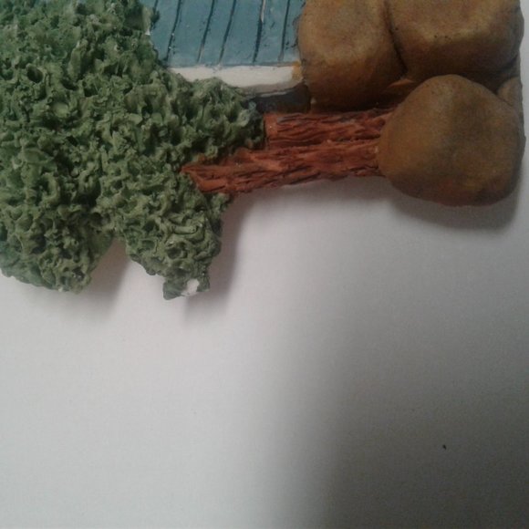 Brian Baker Deja Vu Collection 1510 Colonial House Blue Wall Decor Plaque - Picture 6 of 13